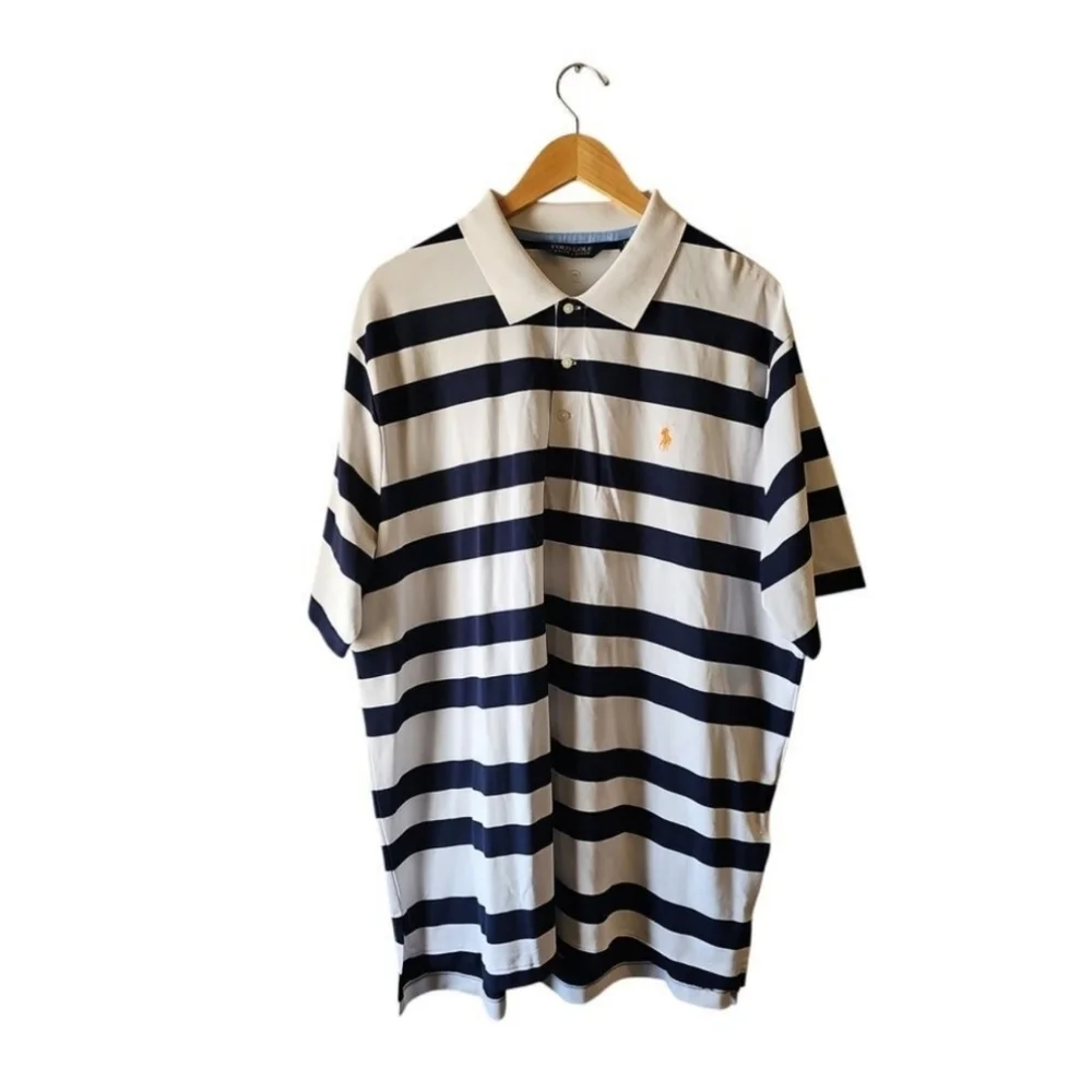 Polo Golf Ralph Lauren sz XXL  navy blue white stripe shirt new MT92